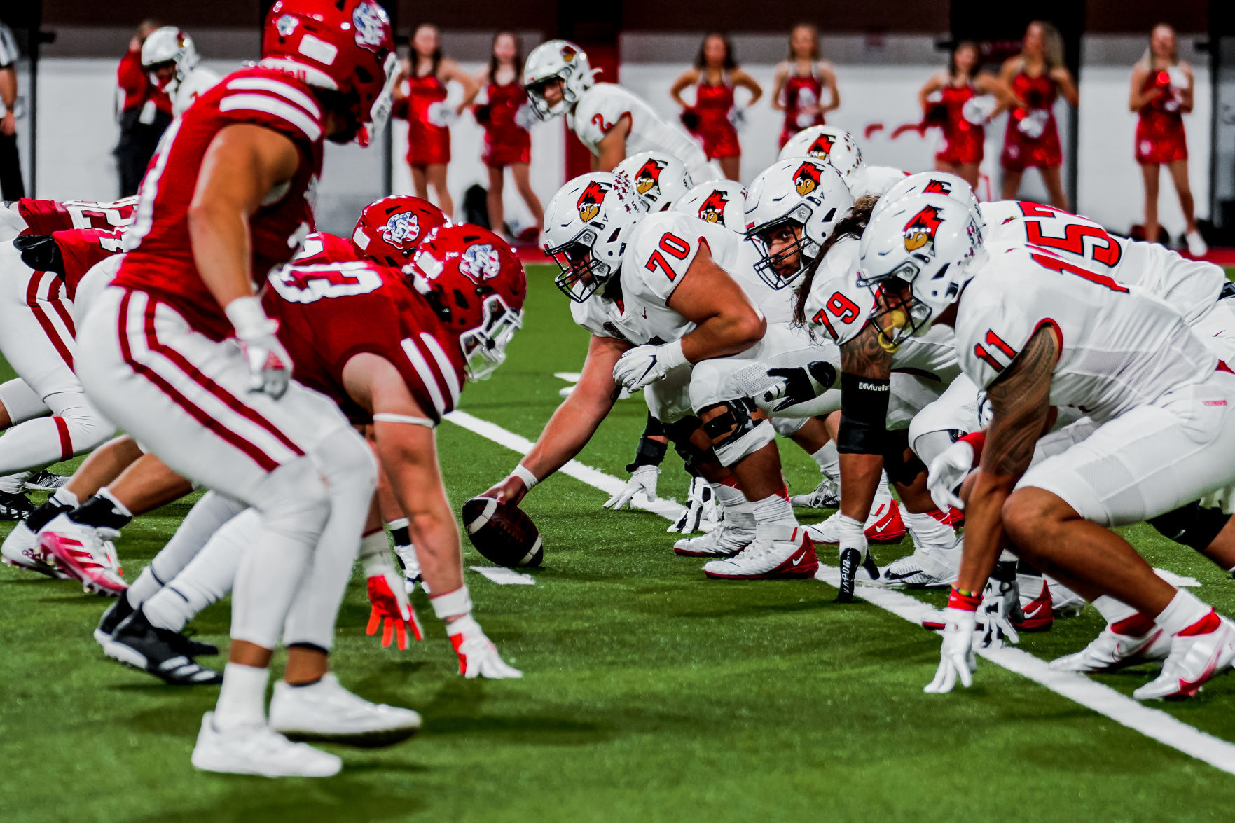 ISU offensive line vs. South Dakota